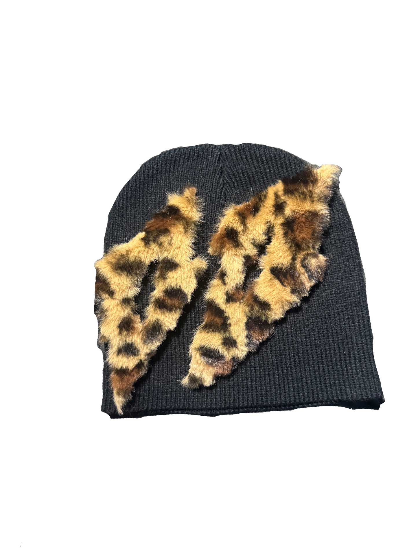 Leopard fluff beanie